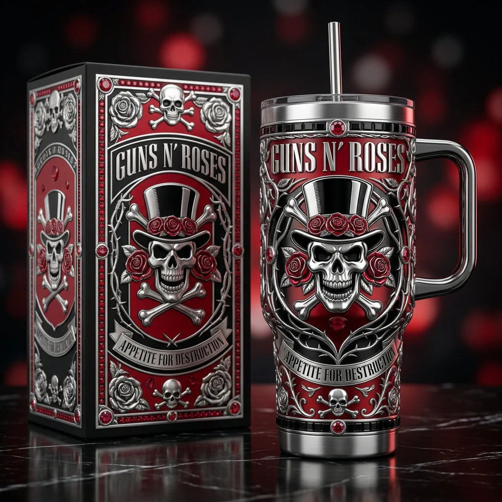 GNR Appetite for Destruction Insulated Tumbler 30oz , GNR Tumbler 40oz