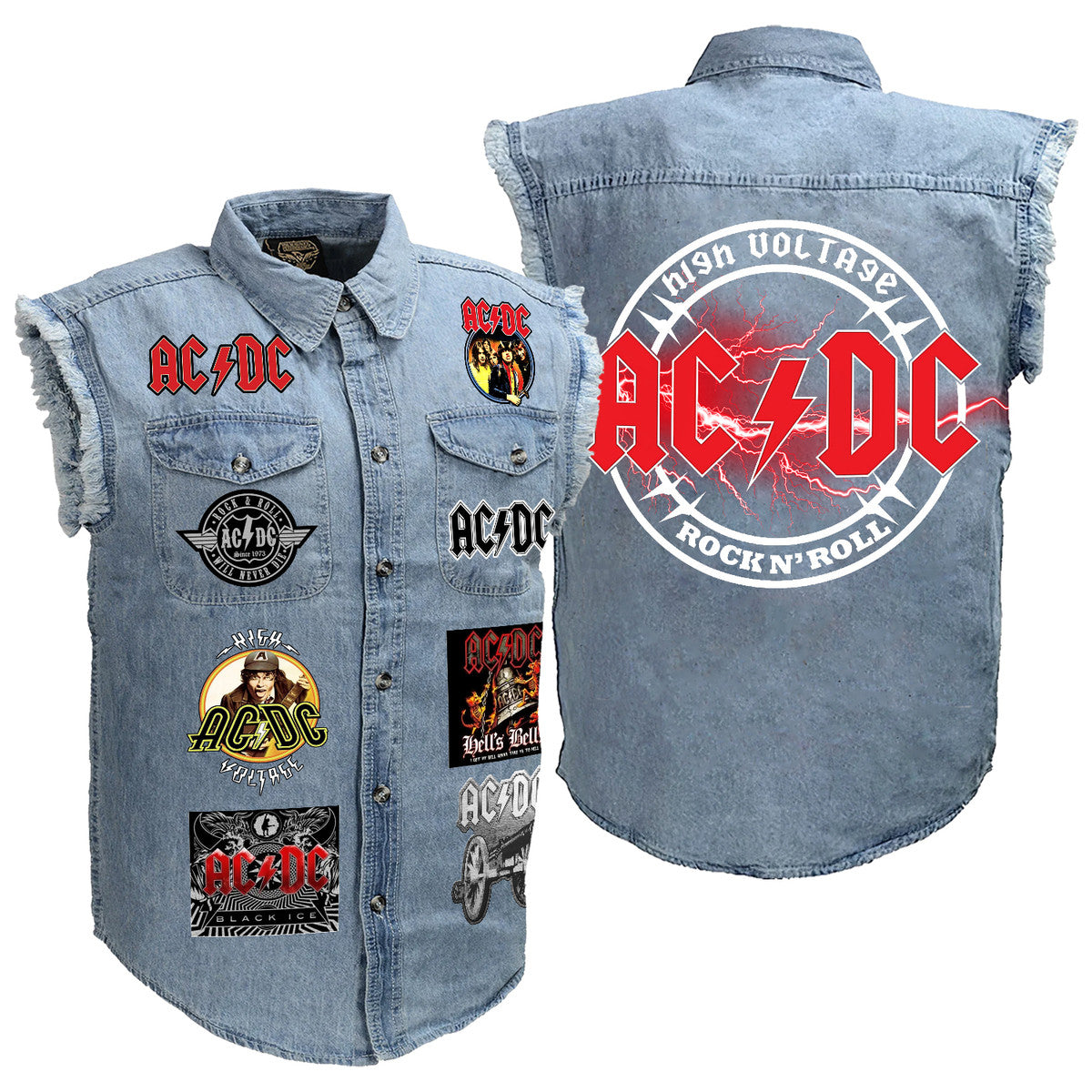 AC Rock And Roll Sleeveless Denim Jacket Q020701