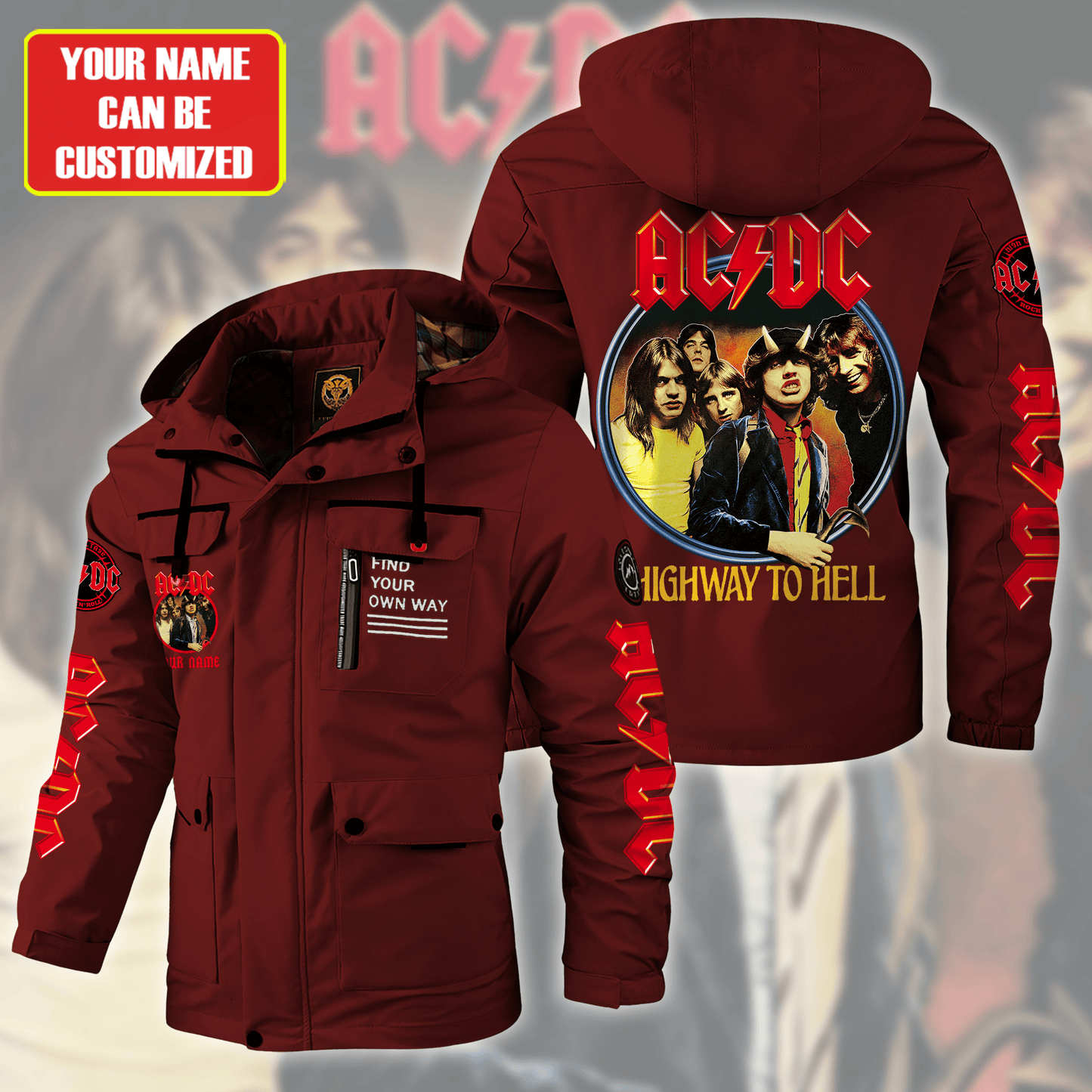 AC Highway To Hell Windbreaker Hooded Jacket Q301003