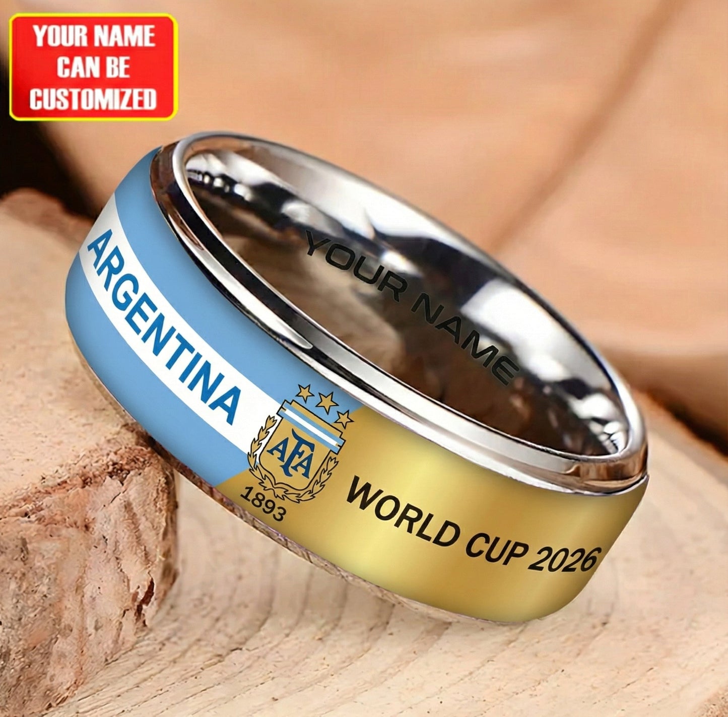 Personalized Argentina FF WC 2026 Custom Alloy Ring