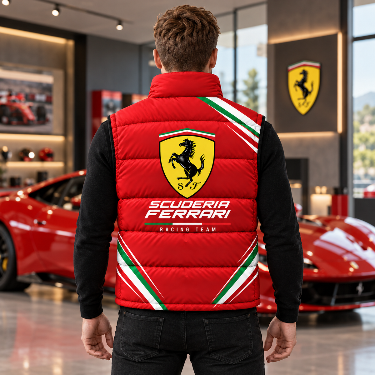 Scuderia Ferrar Racing Sleeveless Windproof Puffer Jacket