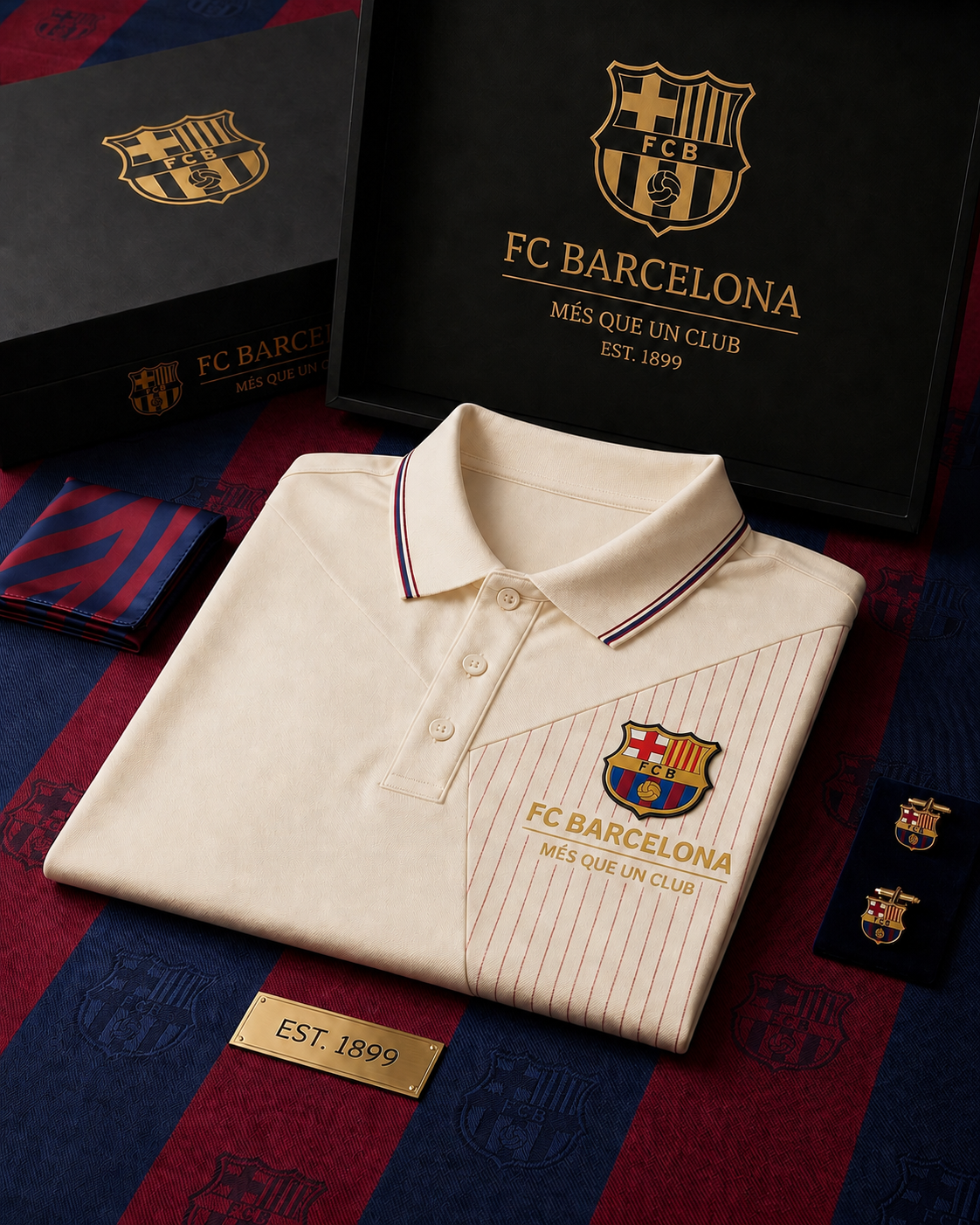 Barca Mes Que Un Club Polo , Barca Shirt , Barca 2026 Shirt V4