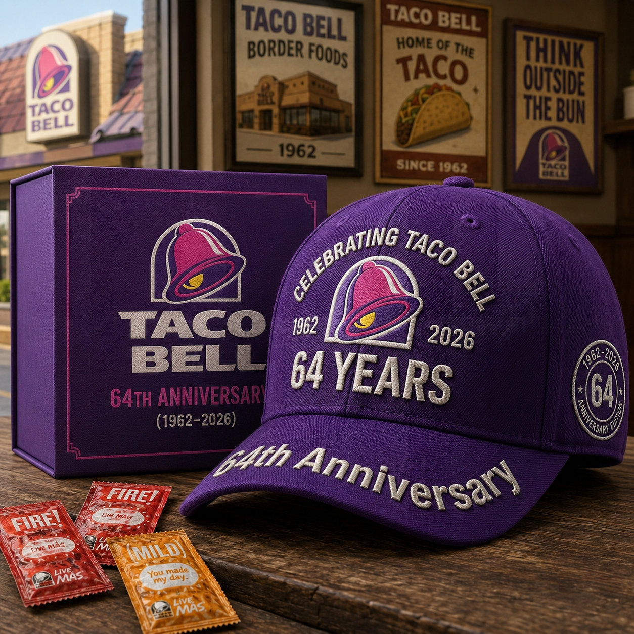 Taco Bll 64th Anniversary Cap , Taco Bll Vintage Cap