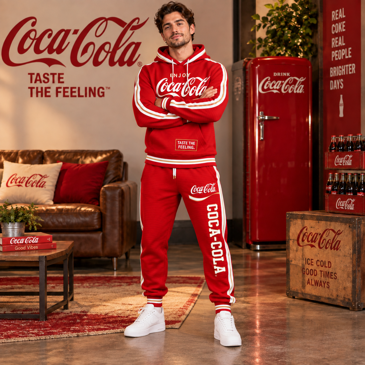 Cola Taste The Feeling All Over Printed Hoodie And Sweatpants Set V2