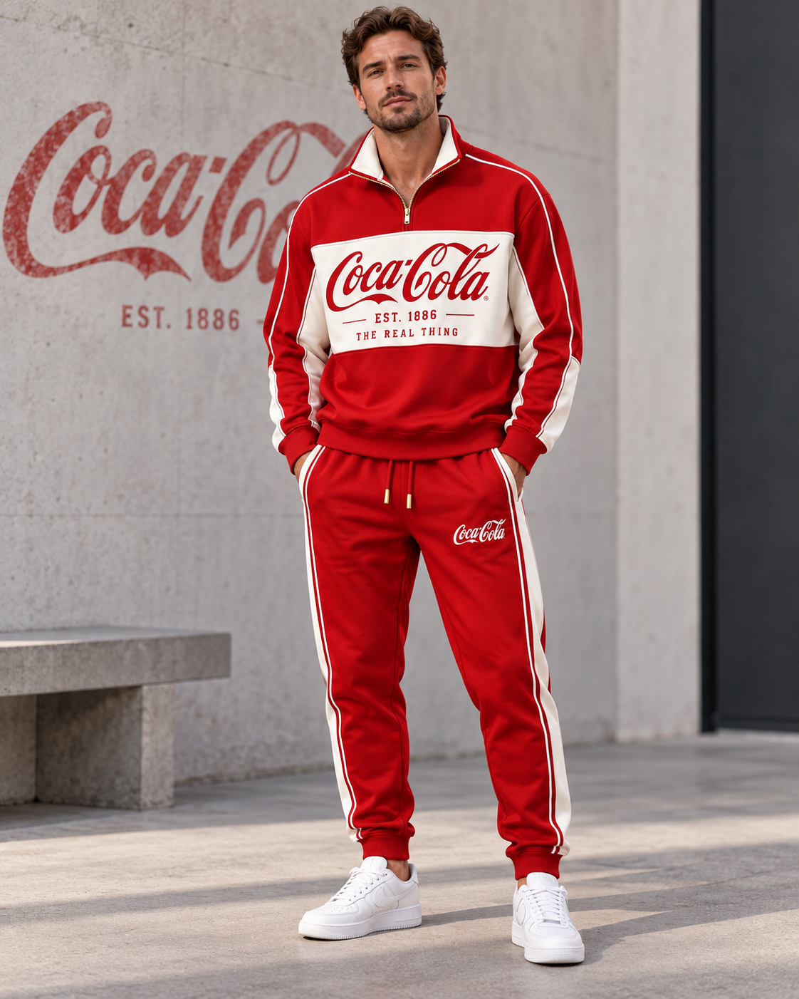 Cola The Real Thing EST. 1886 Stand Collar Zip Set
