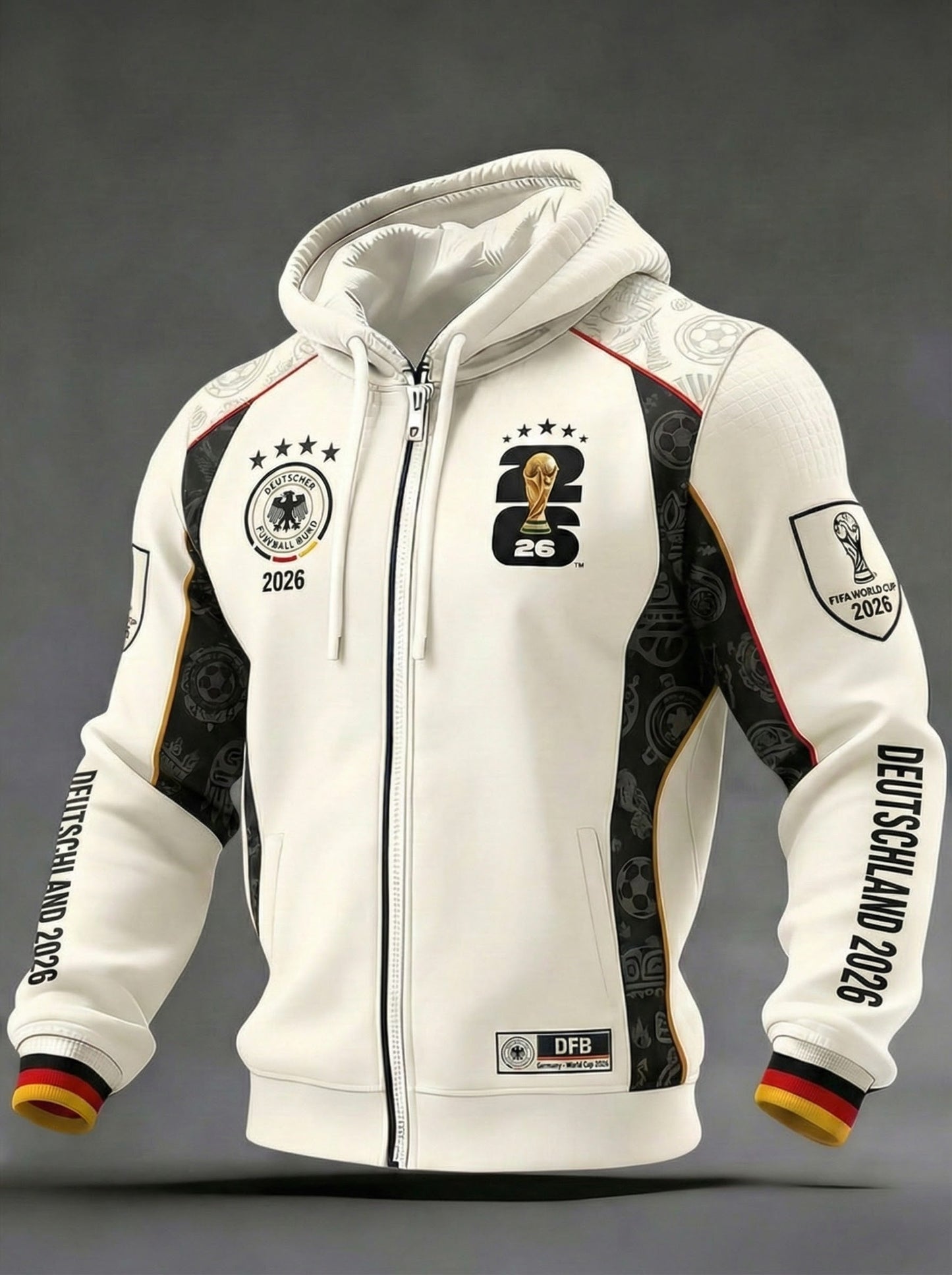 Germany FF WC 2026 Zip Hoodie , Germany Football Zip Hoodie