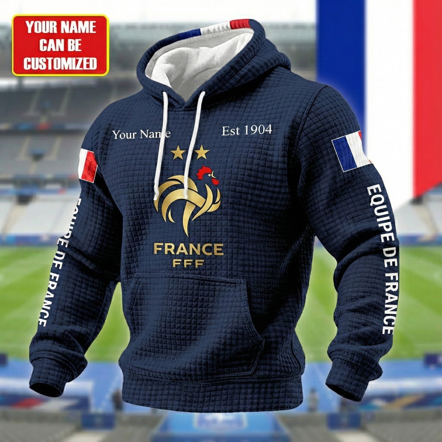 Personalized France FF WC 2026 Fabric Hooded Sweatshirt