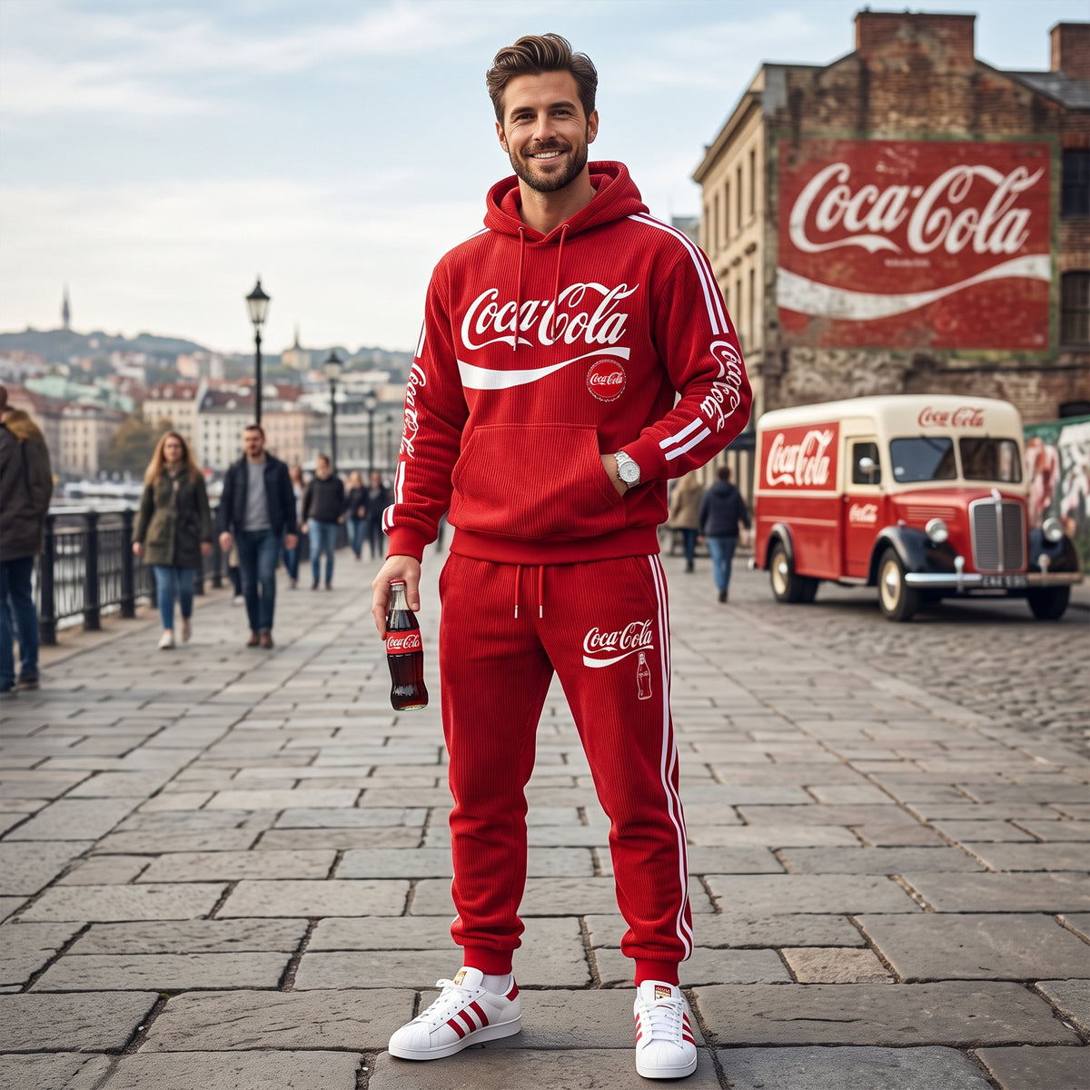 Cola Classic All Over Printed Hoodie And Sweatpants Set V3