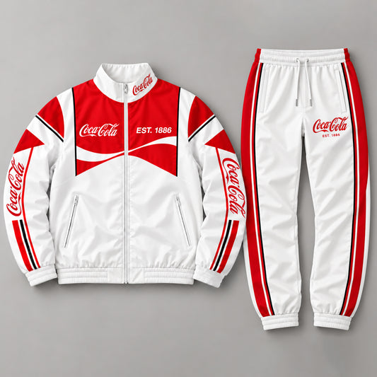 Cola EST. 1886 Zipper Stand Collar Jacket & Sweatpants Set