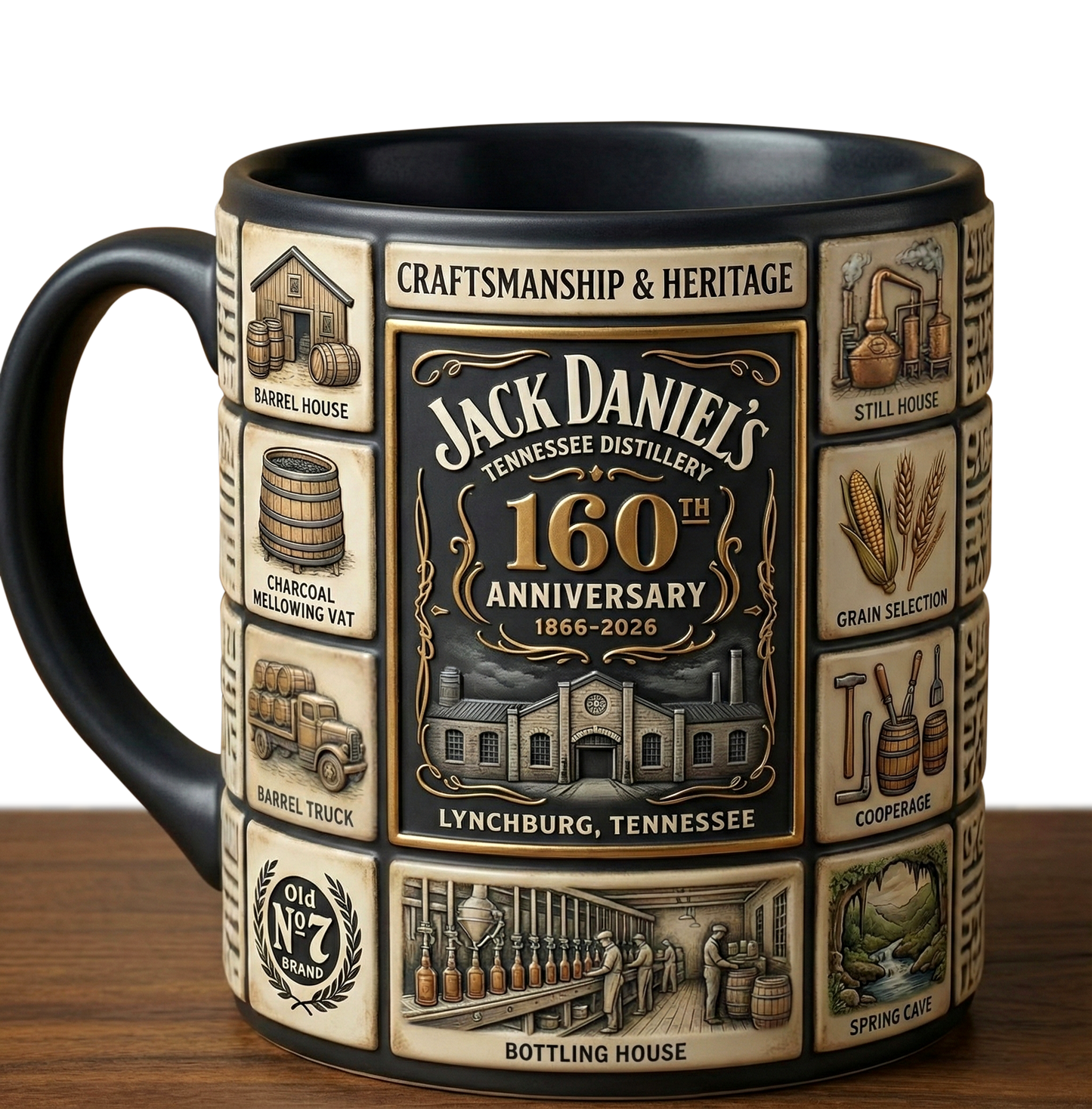 Jack Dani 160TH Anniversary Accent Mug , Cream Mug Gifts , Holiday Gifts