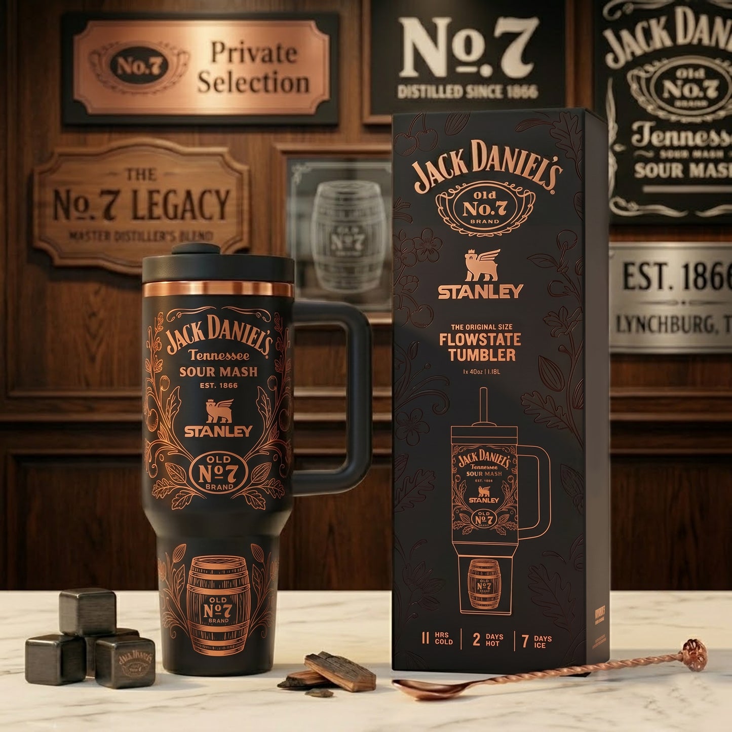 Jack Dani X Stanley Insulated Tumbler 30oz V14 , Jack Dani Tumbler 40oz