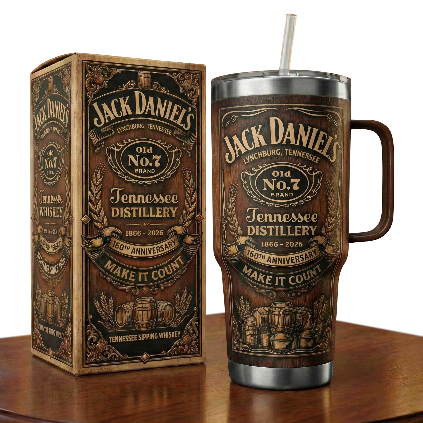 Jack Dani 160TH Anniversary Insulated Tumbler 30oz V5 , Jack Dani Tumbler 40oz
