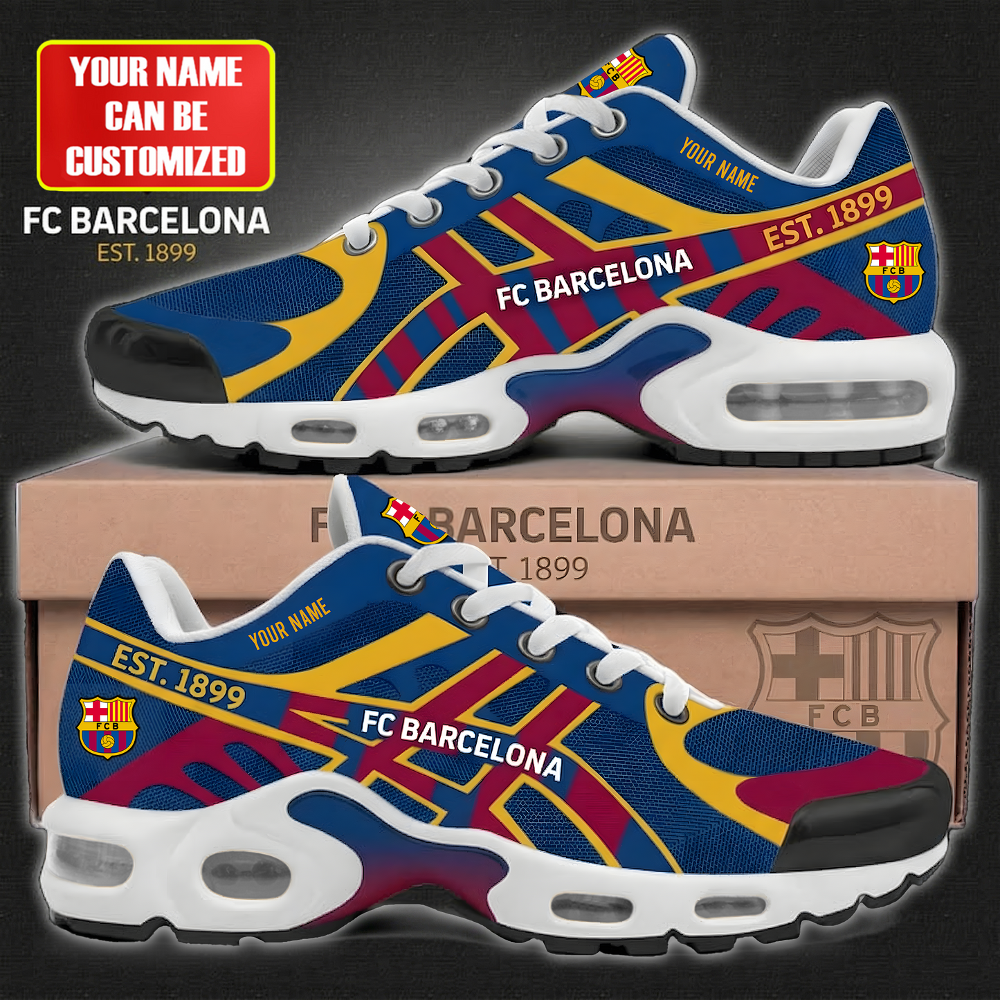 Personalized Barca EST. 1899 Air Cushion Sneaker, Barca Sneaker