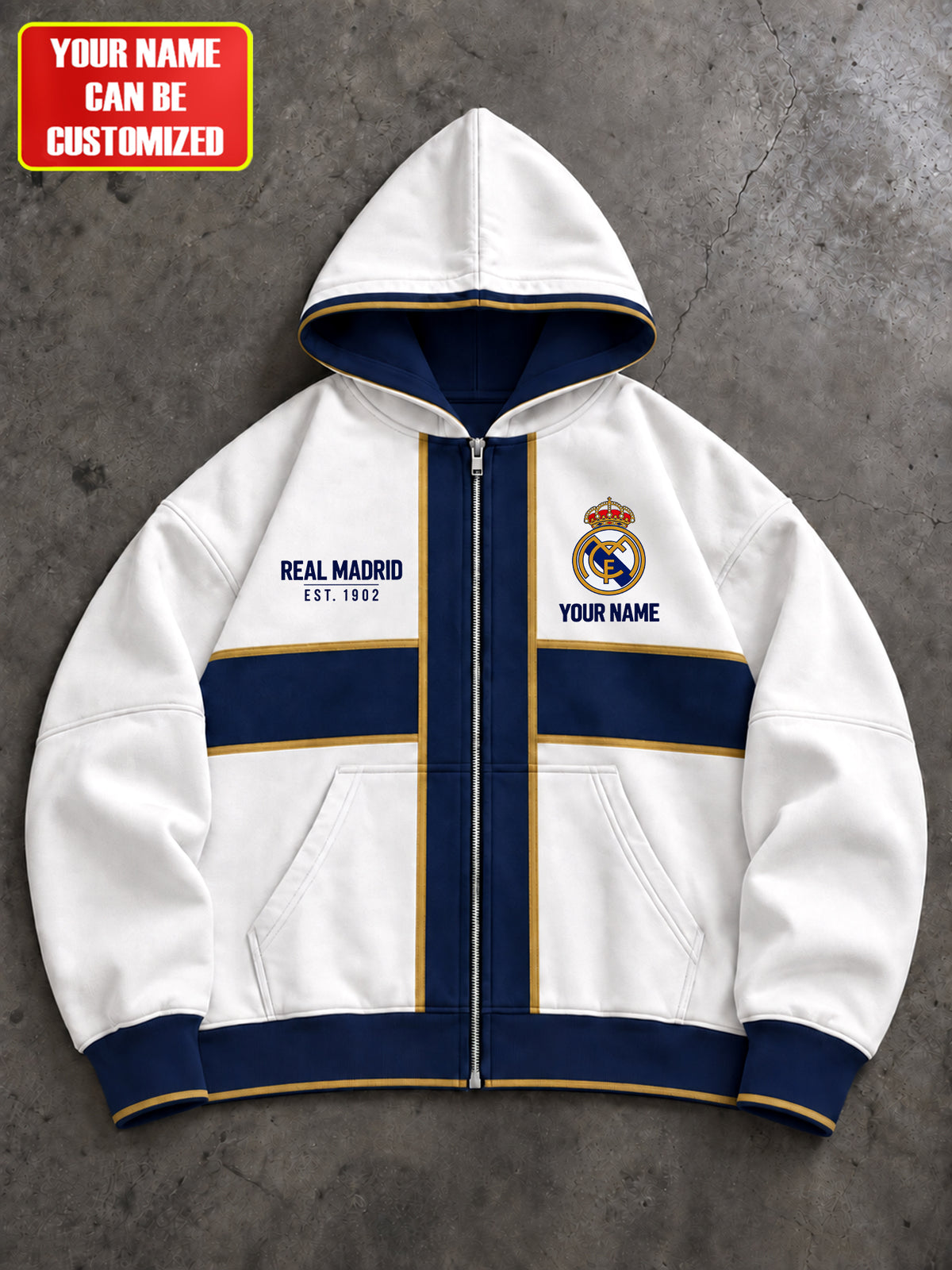 Real C.F. Zip Hoodie , Personalized Real EST. 1902 Zip Hoodie