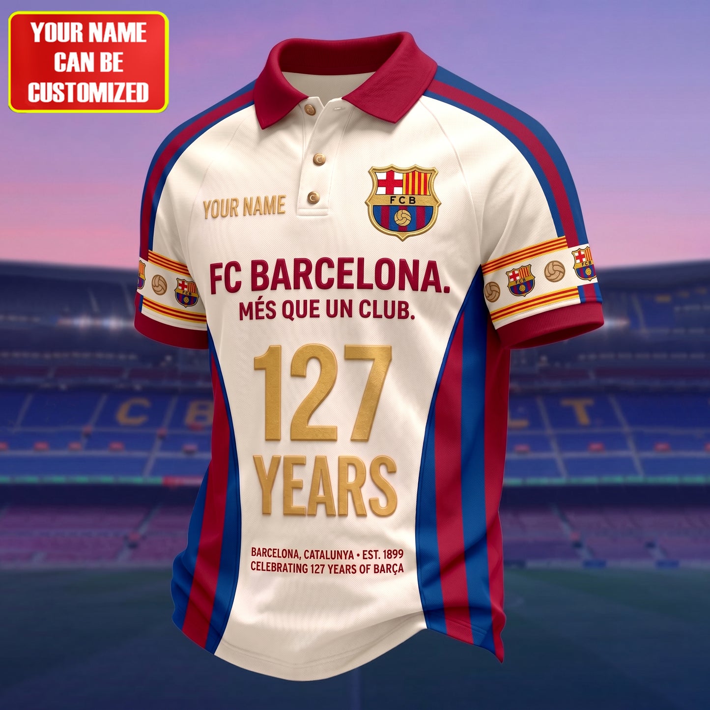 Barca 127th Anniversary Polo V2, Barca Shirt , Barca 2026 Shirt