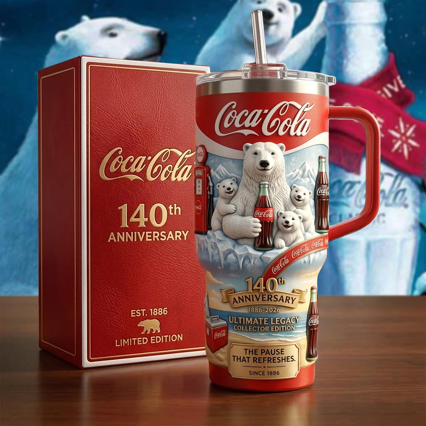 Cola 140th Anniversary Insulated Tumbler 30oz V7 , Cola Tumbler 40oz