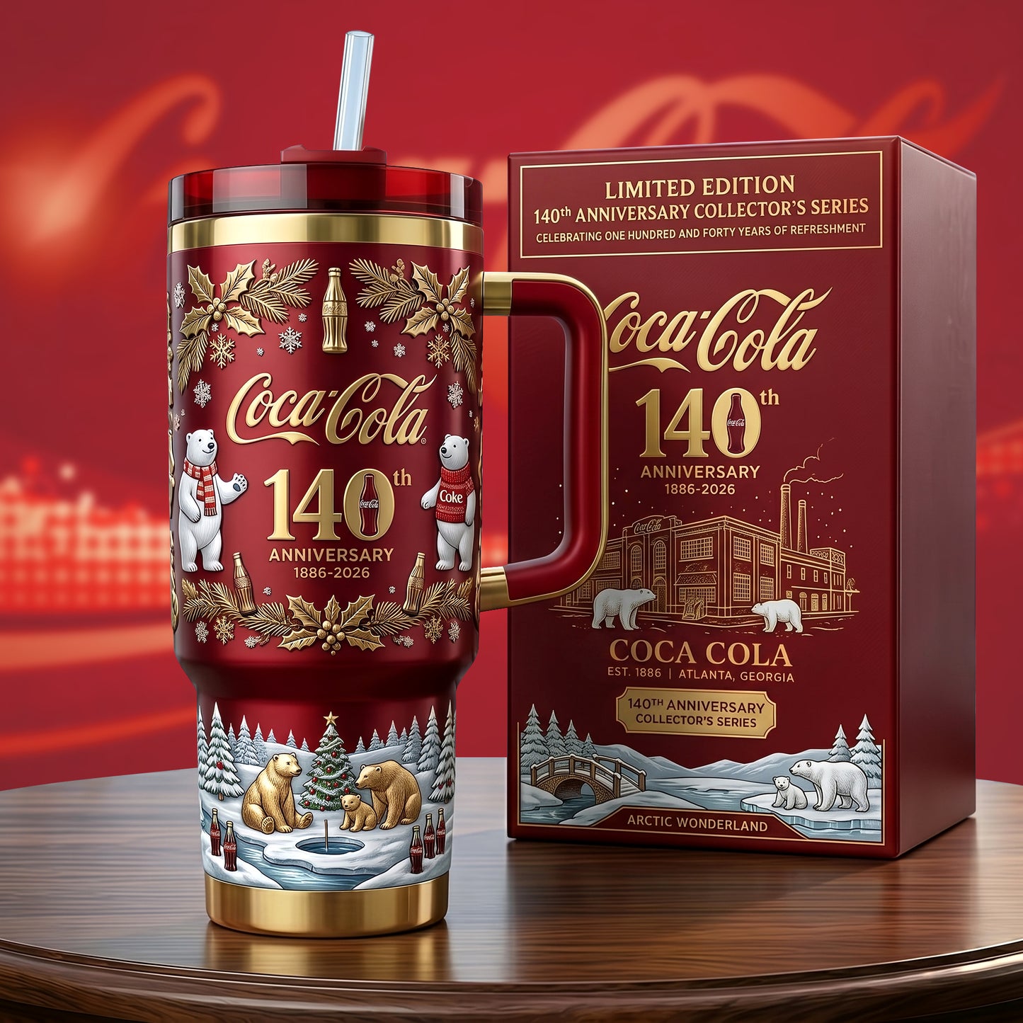 Cola 140th Anniversary Insulated Tumbler 30oz V16, Cola Tumbler 40oz (1886 - 2026)