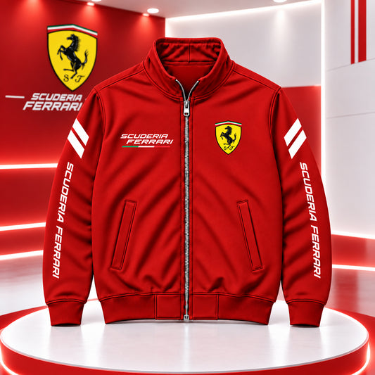 Scuderia Ferrar Racing Zipper Stand Collar Jacket