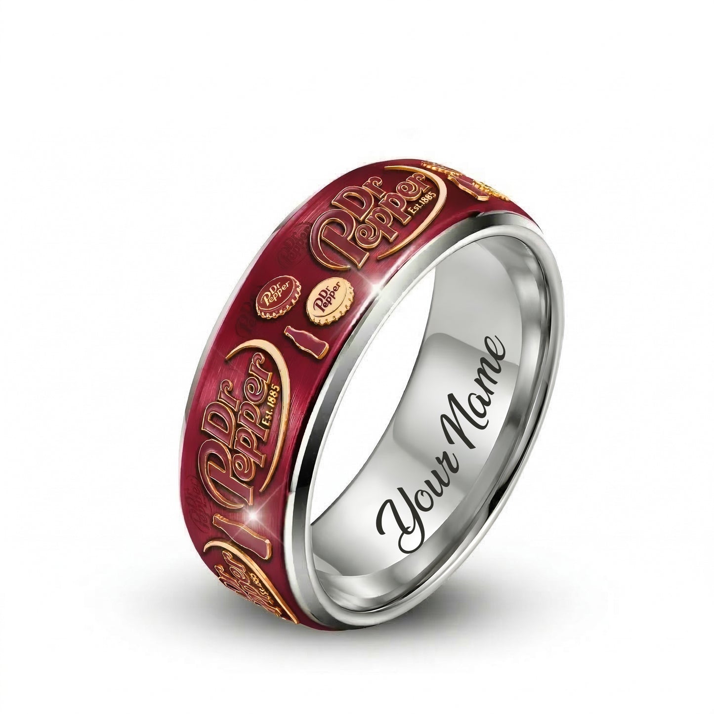 Personalized Dr Pepper Custom Alloy Ring