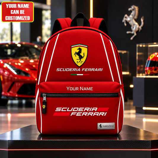 Scuderia Ferrar Racing Backpack, Personalized Racing Backpack