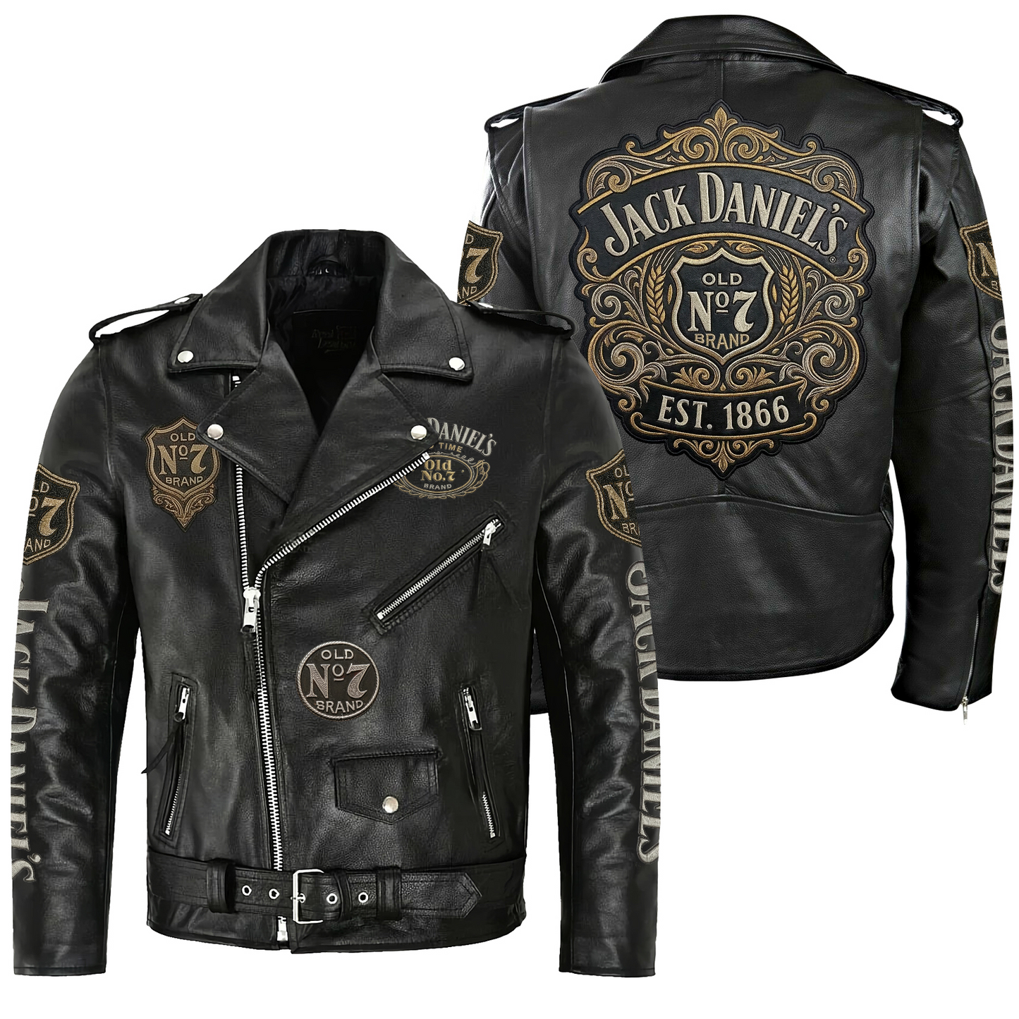 Jack Dani EST. 1866 Zipper Vintage Leather Jacket