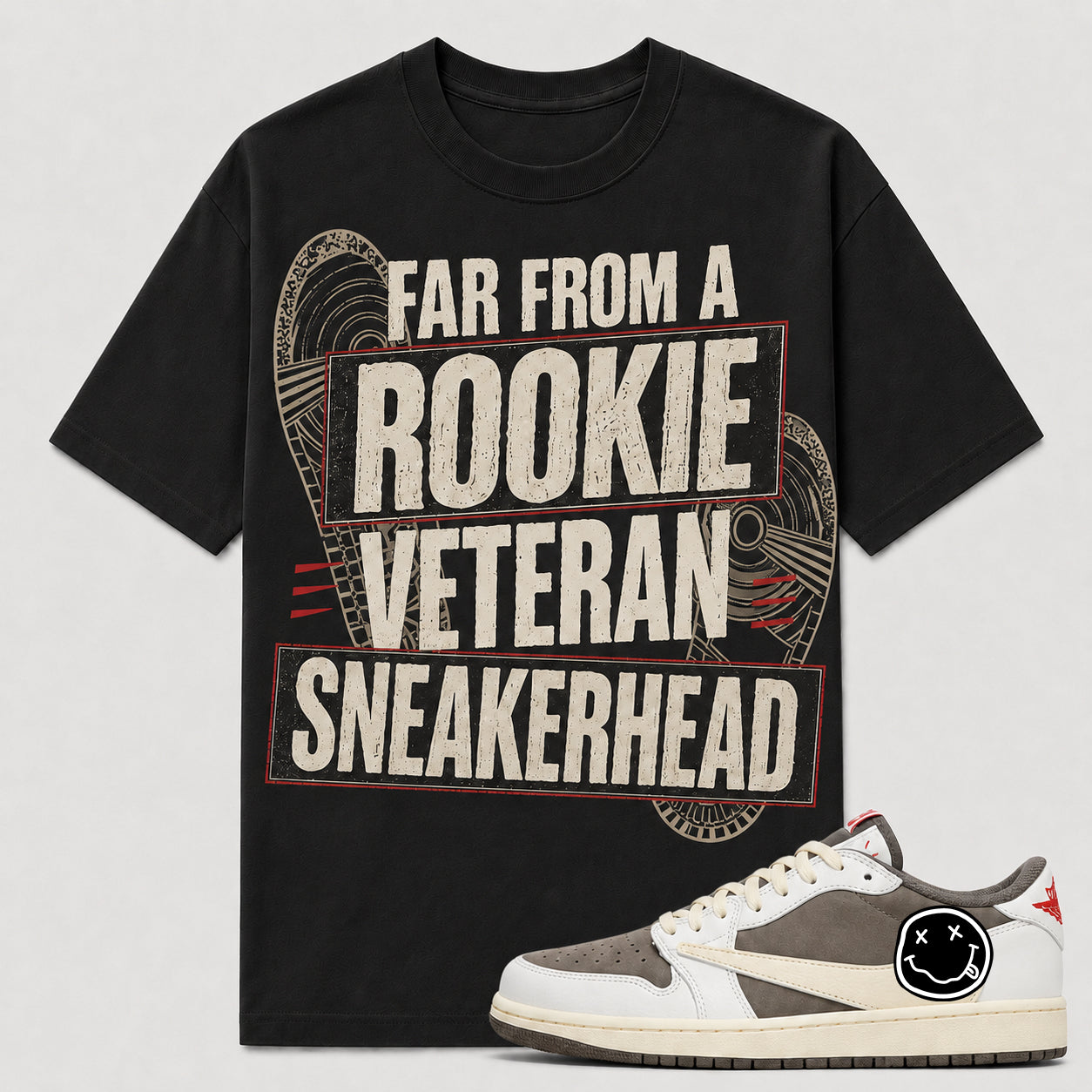 "FAR FROM ROOKIE" Shirt To Match AJ 1 Travis ‘Reverse Mocha’, AJ 1 Matching Shirt