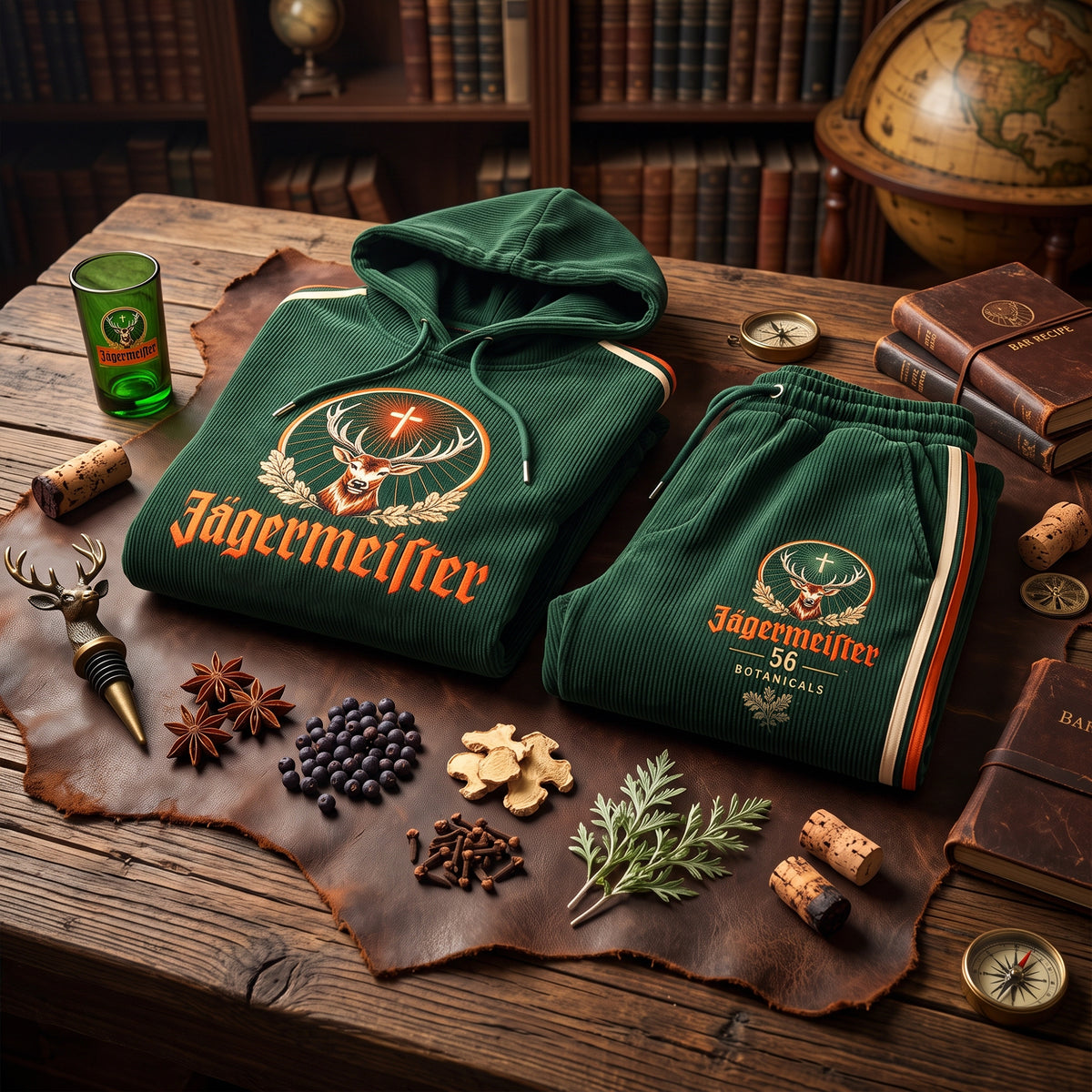 Jagermeist All Over Printed Hoodie And Sweatpants Set