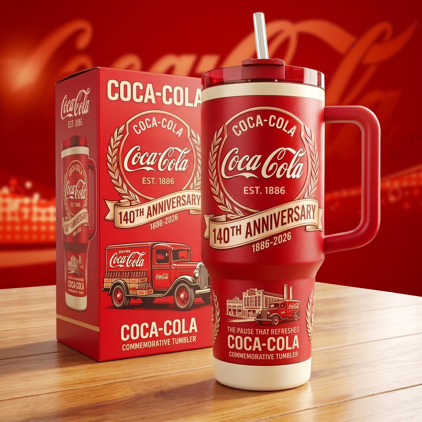 Cola 140th Anniversary Insulated Tumbler 30oz V18, Cola Tumbler 40oz (1886 - 2026)
