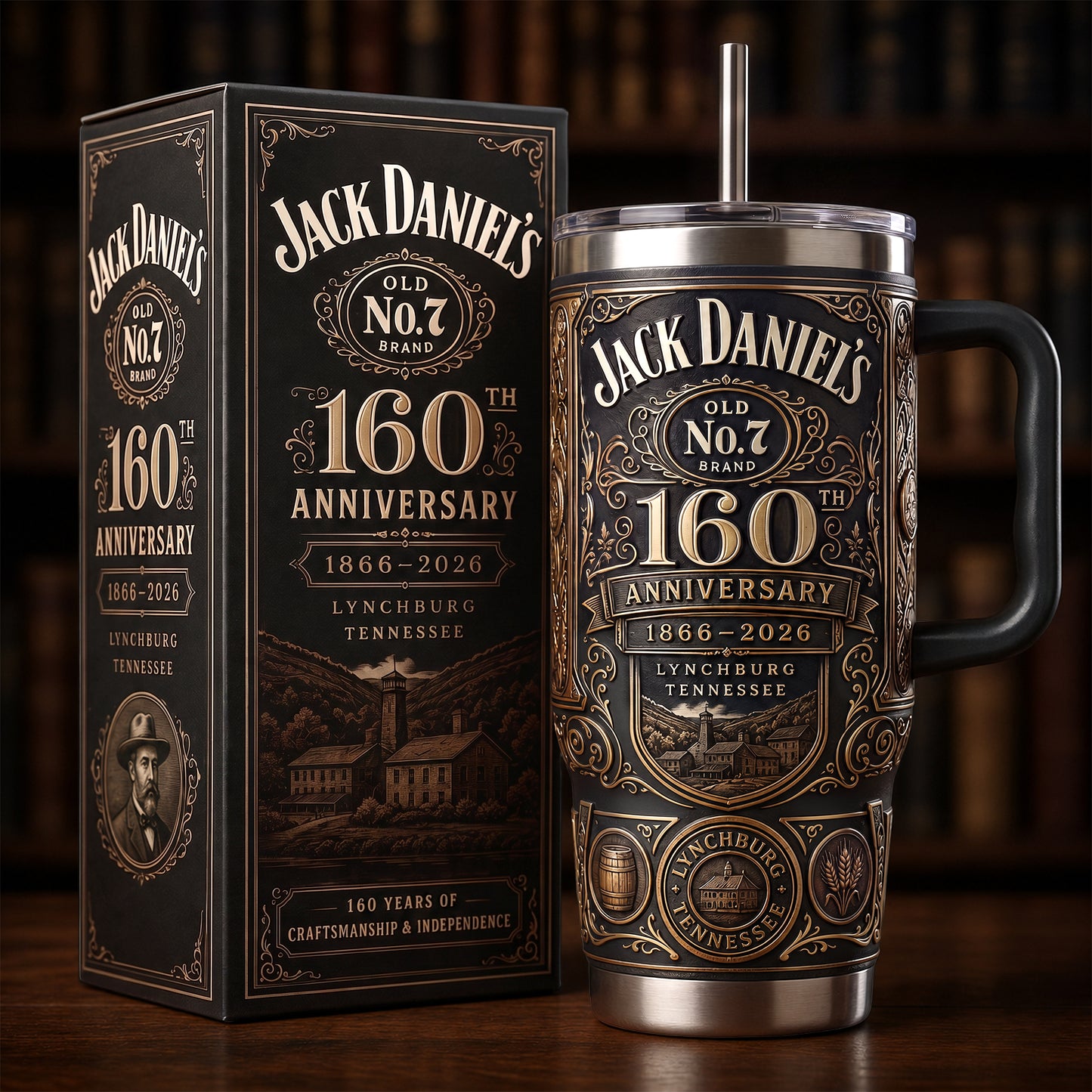 Jack Dani 160th Anniversary Insulated Tumbler 30oz V15 , Jack Dani Tumbler 40oz