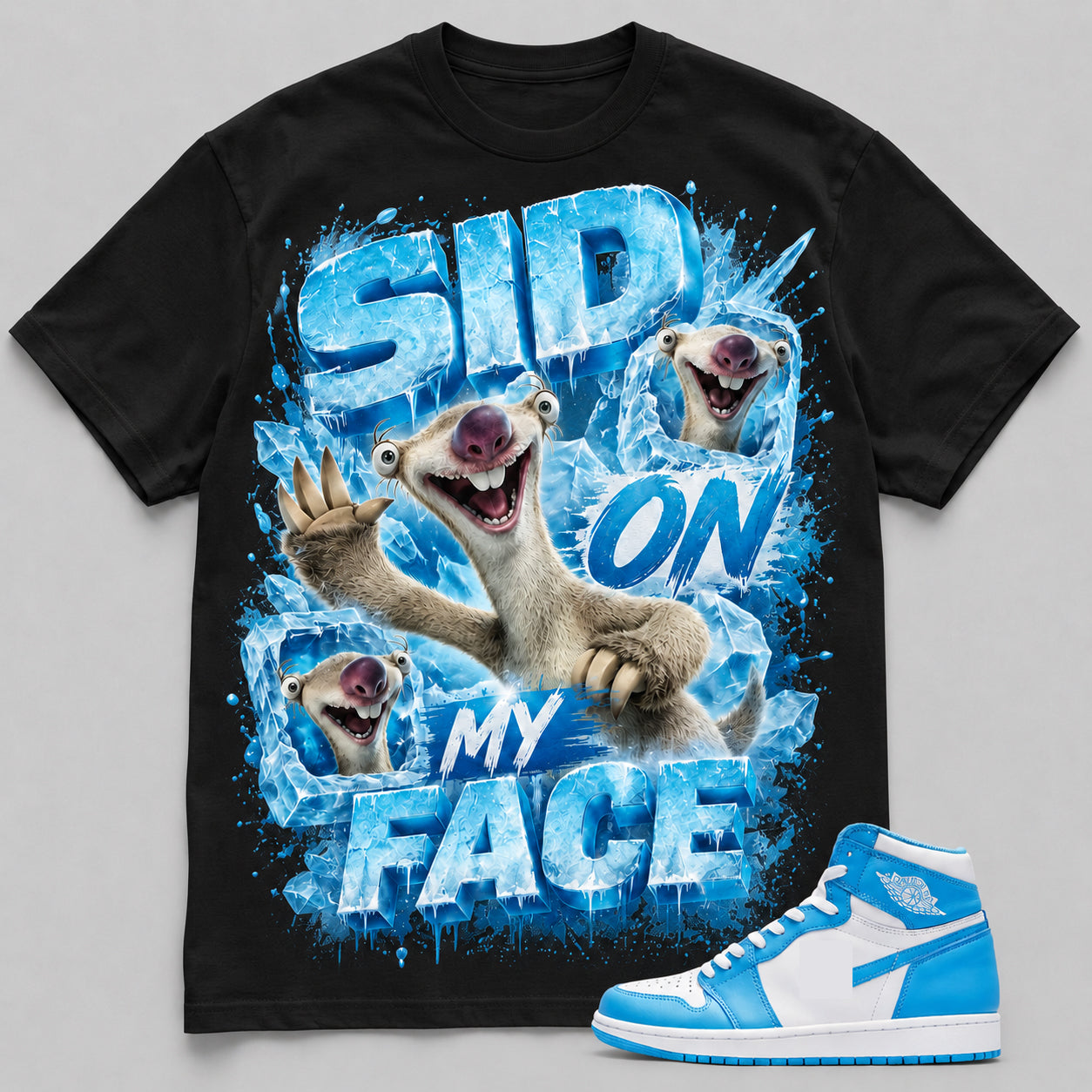 "SID ON MY FACE" Shirt To Match AJ 1 Retro High ‘UNC’, AJ 1 Matching Shirt