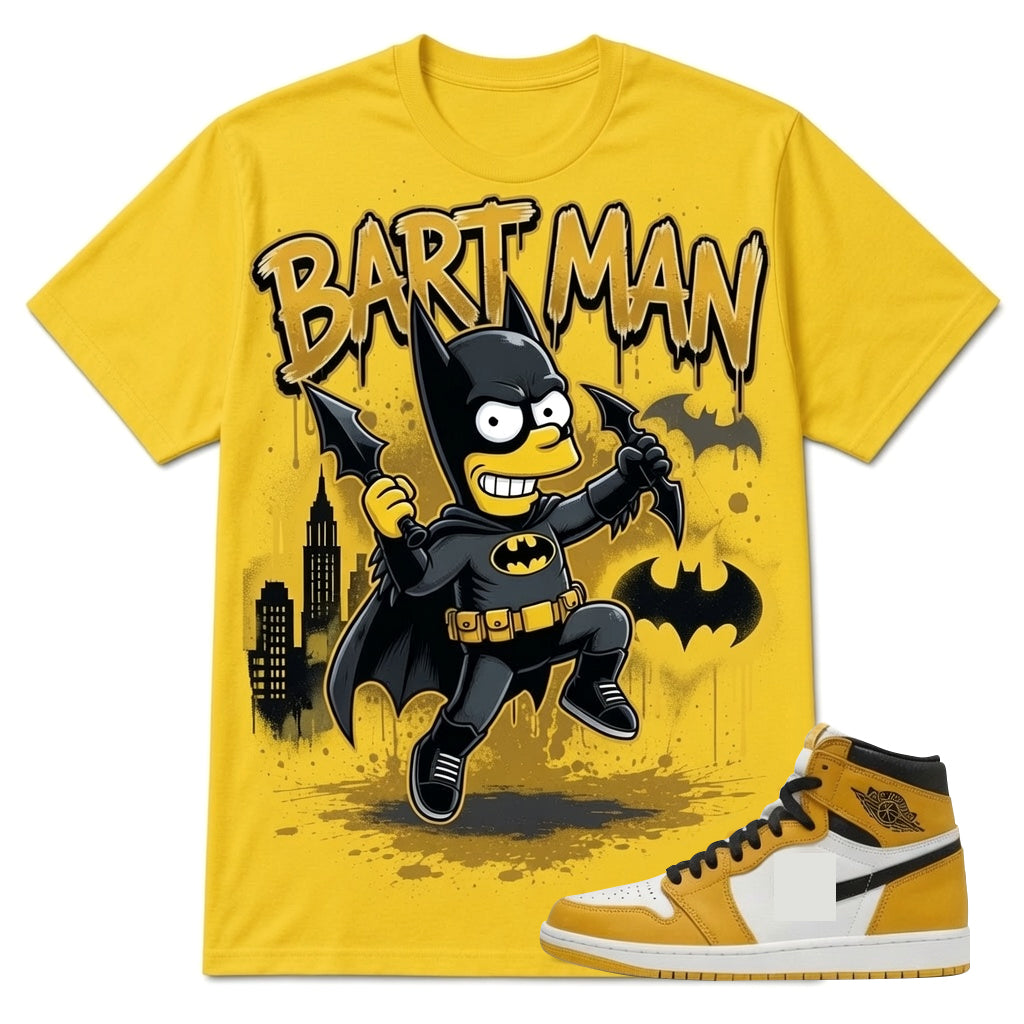 "BART MAN" Shirt To Match AJ 1 High Yellow Ochre, AJ 1 Matching Shirt