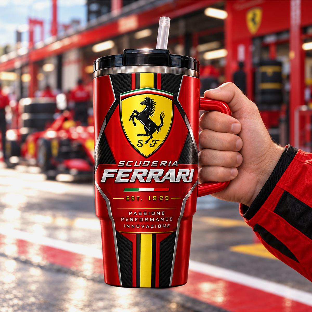 Scuderia Ferrar Insulated Tumbler 30oz , Racing Tumbler 40oz