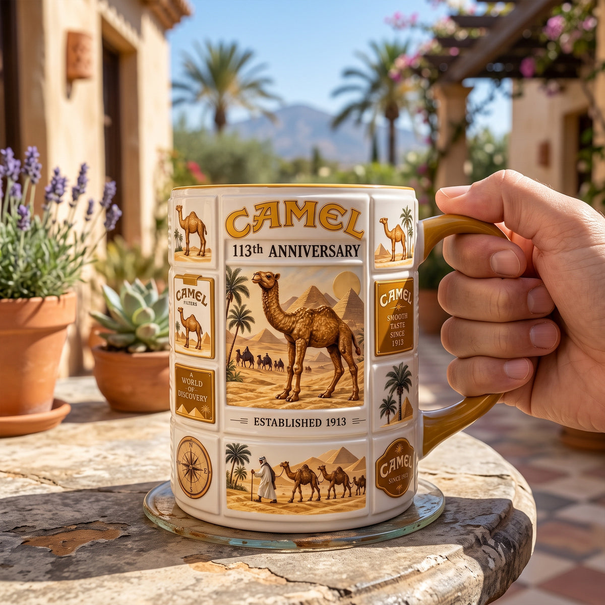 Camel 113th Anniversary Accent Mug , Cream Mug Gifts , Holiday Gifts