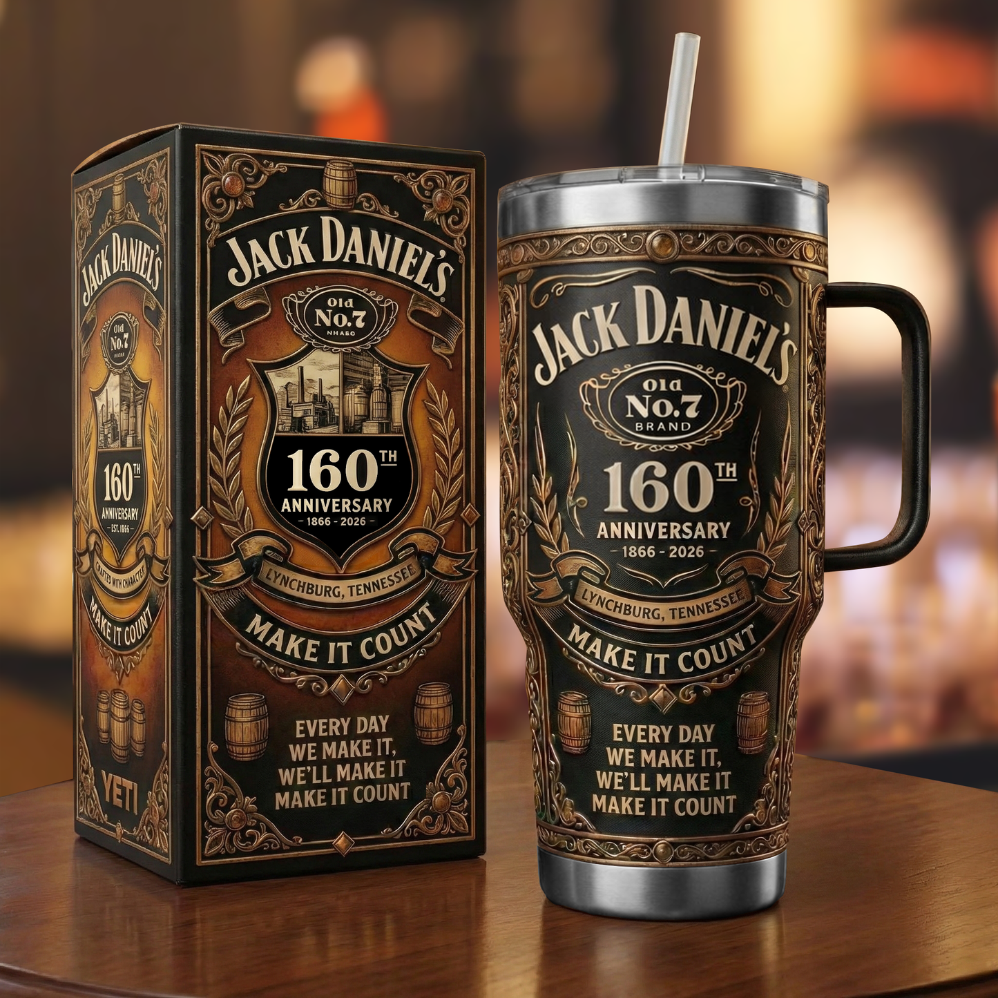 Jack Dani 160TH Anniversary Insulated Tumbler 30oz V4 , Jack Dani Tumbler 40oz