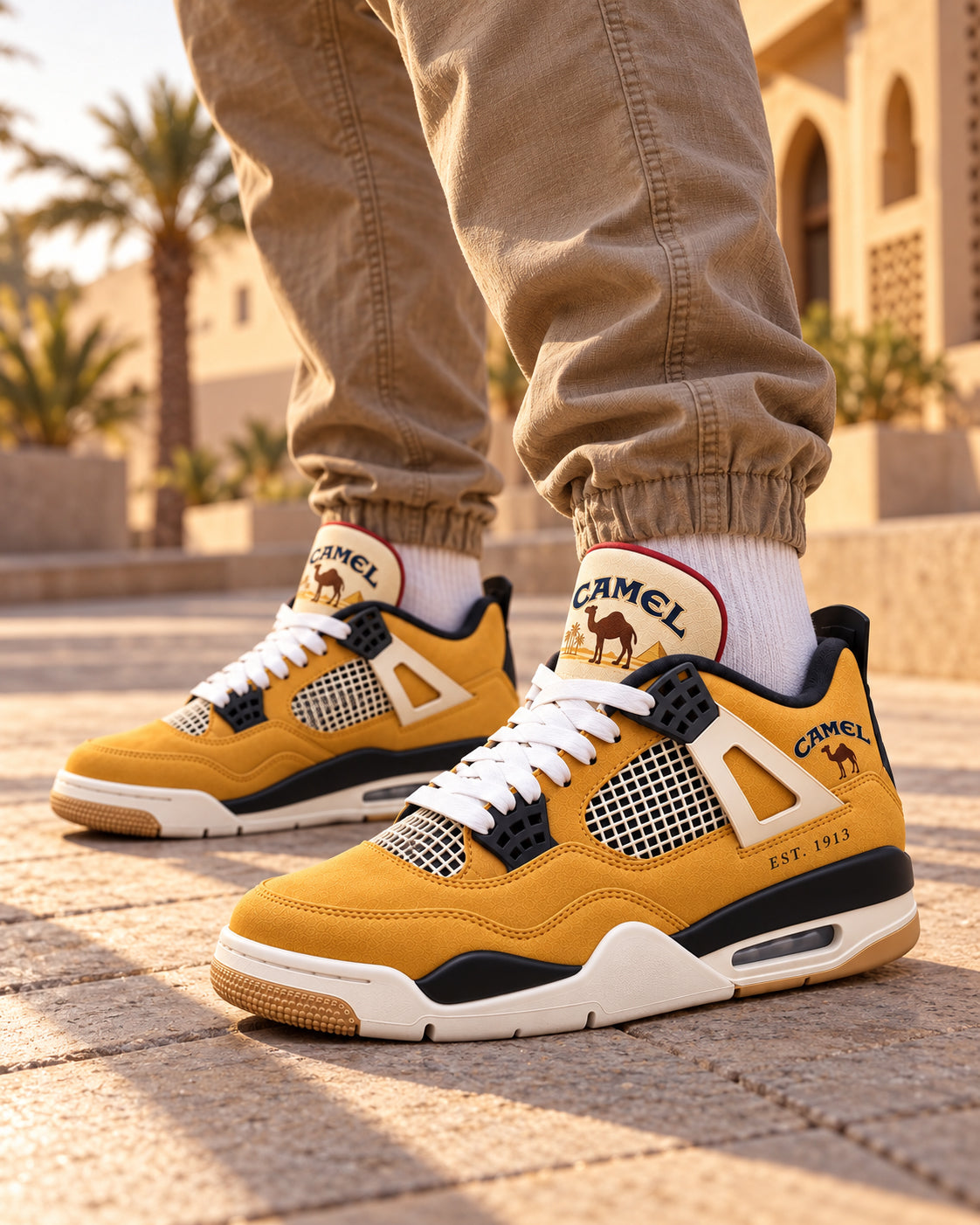 Camel EST. 1913 AJ4 Custom Sneaker