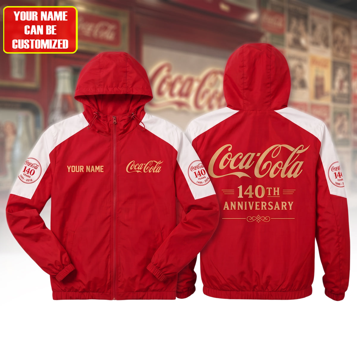 Personalized Cola 140th Anniversary Windproof Rush Jacket V2
