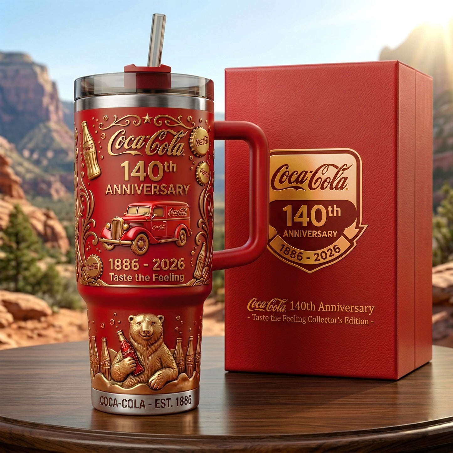 Cola 140TH Anniversary Insulated Tumbler 30oz, 40oz (1886-2026)
