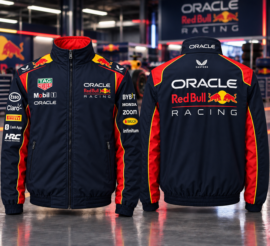 Oracle RedBll Racing Zipper Stand Collar Jacket 3D