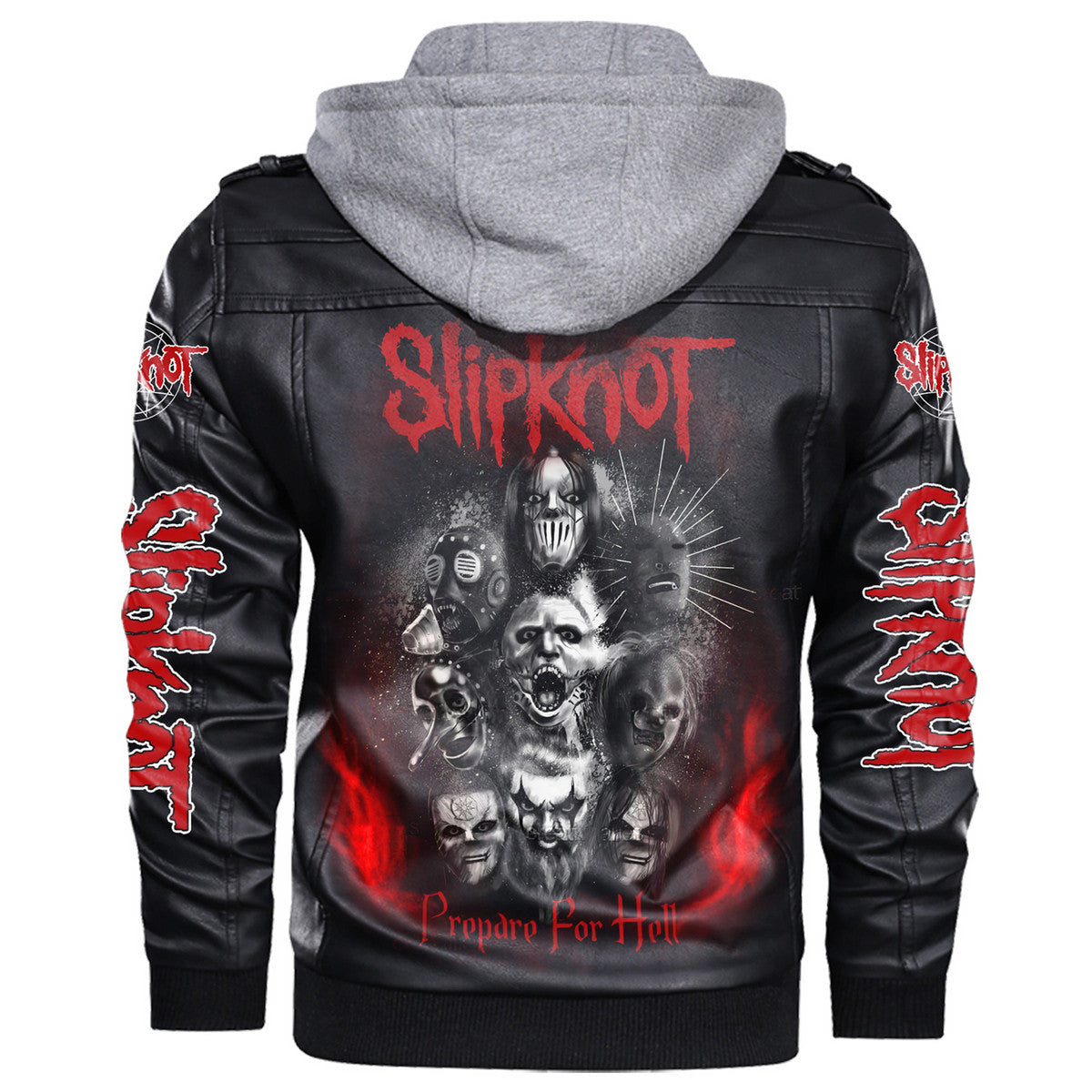 Sk Leather Jacket with Hood 5 Black Q200602