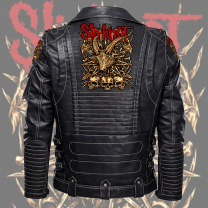 SK Q2 Belt Solid Zipper Street Leather Jacket Q070909