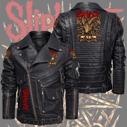 SK Q2 Belt Solid Zipper Street Leather Jacket Q070909