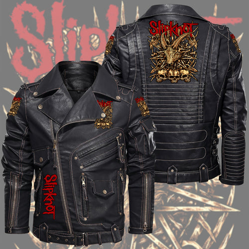 SK Q2 Belt Solid Zipper Street Leather Jacket Q070909