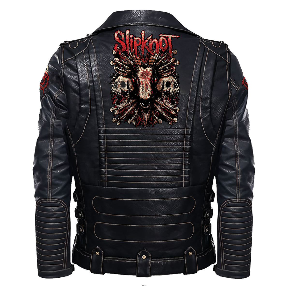 SK Q4 Belt Solid Zipper Street Leather Jacket Q110909
