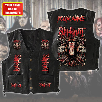Personalized SK Q2 Sleeveless Leather Vest Jacket V2 Q051001