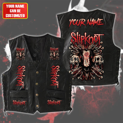 Personalized SK Q2 Sleeveless Leather Vest Jacket V2 Q051001