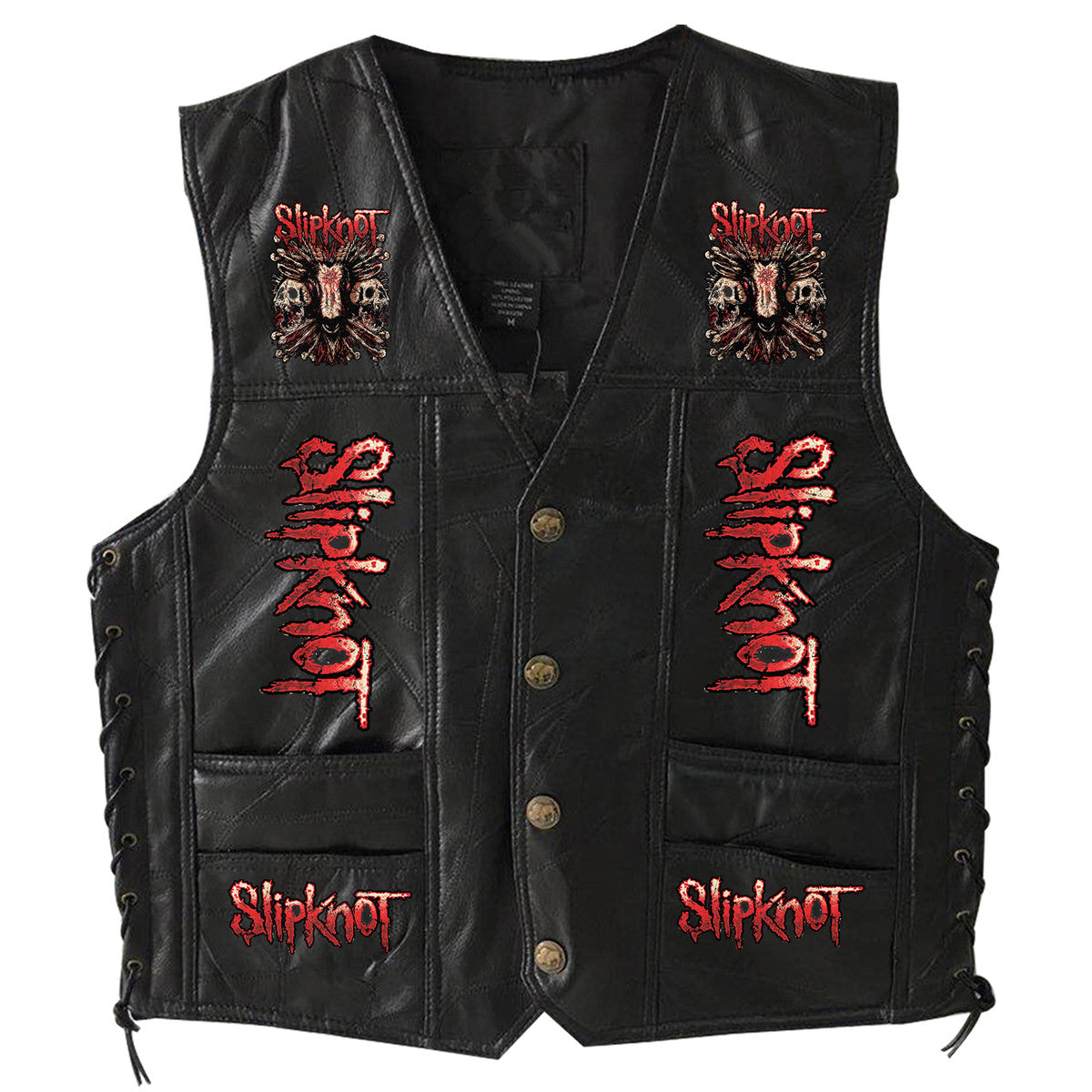 Personalized SK Q2 Sleeveless Leather Vest Jacket V2 Q051001