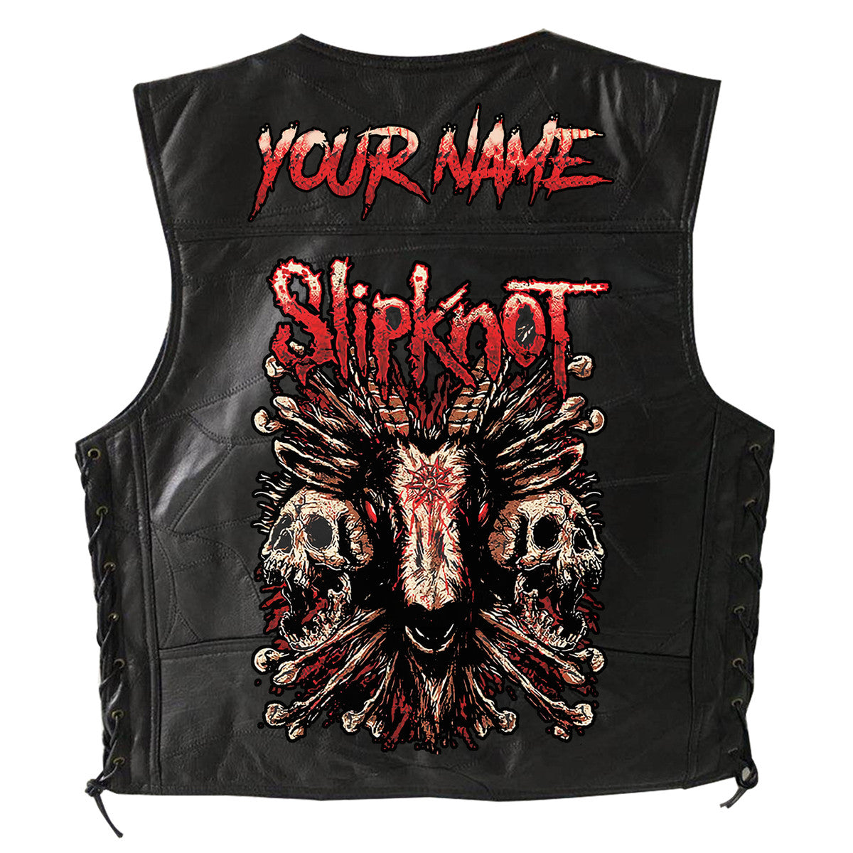 Personalized SK Q2 Sleeveless Leather Vest Jacket V2 Q051001