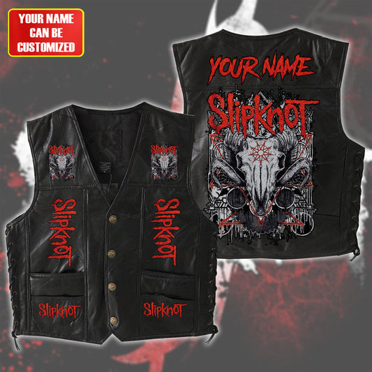 Personalized SK Q3 Sleeveless Leather Vest Jacket V2 Q051002