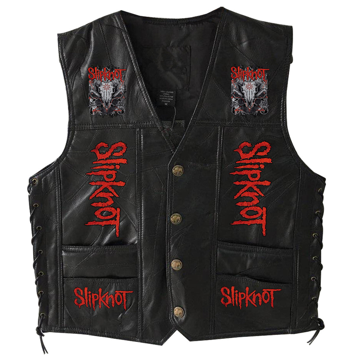 Personalized SK Q3 Sleeveless Leather Vest Jacket V2 Q051002