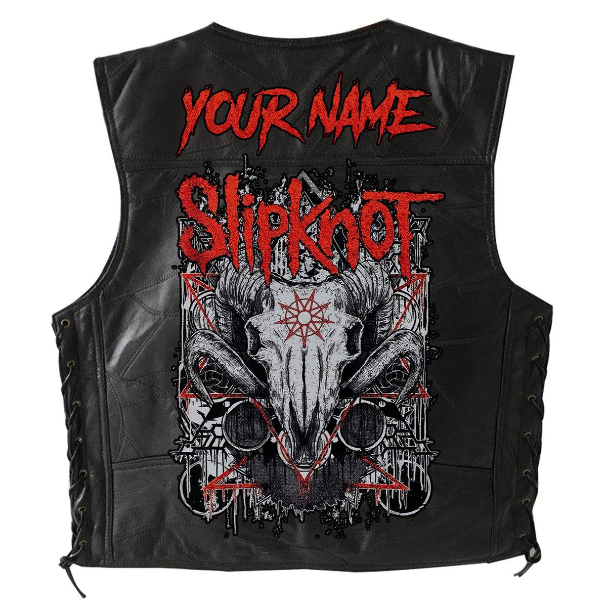 Personalized SK Q3 Sleeveless Leather Vest Jacket V2 Q051002